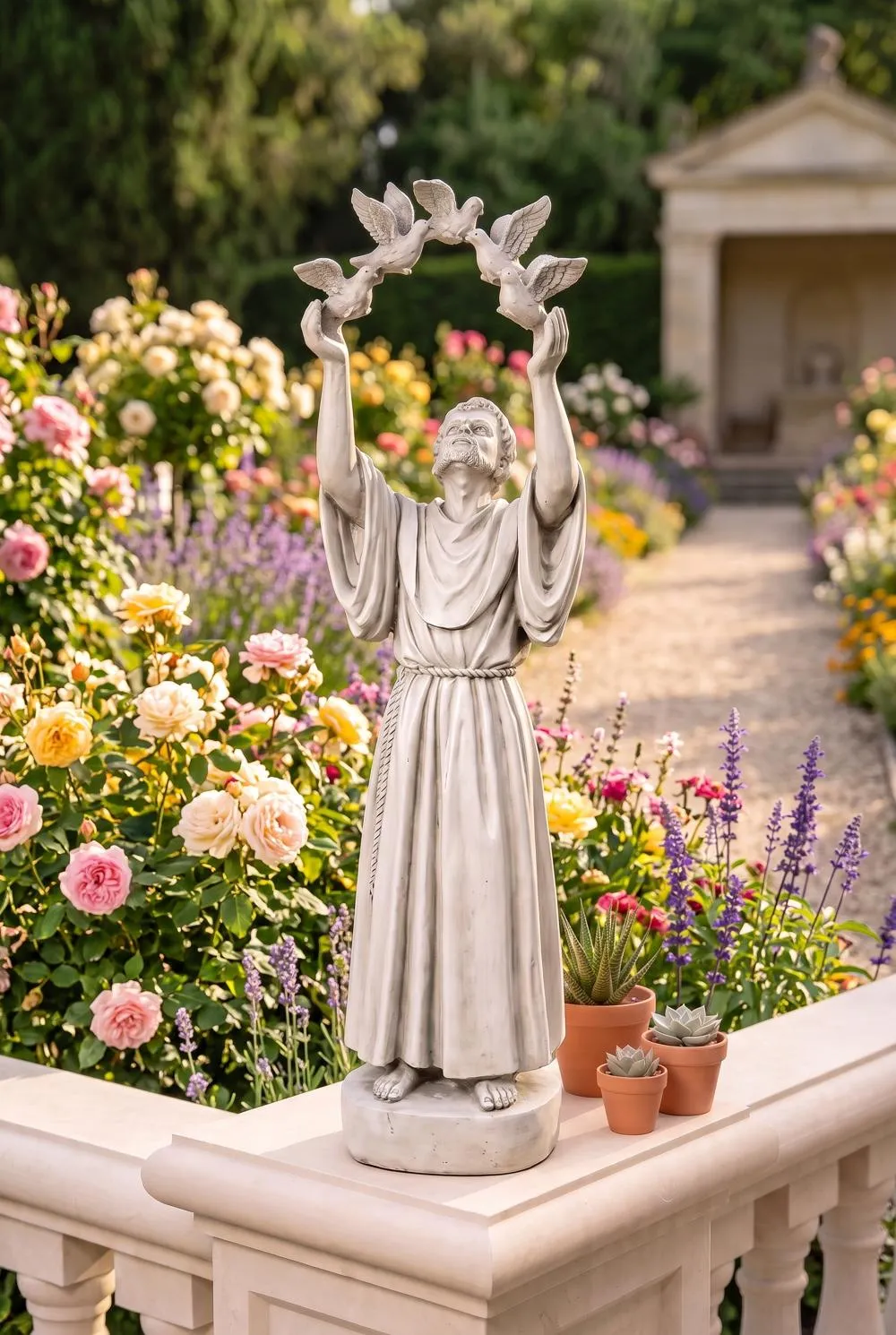 Saint Francis' Doves of Peace Garden Statue