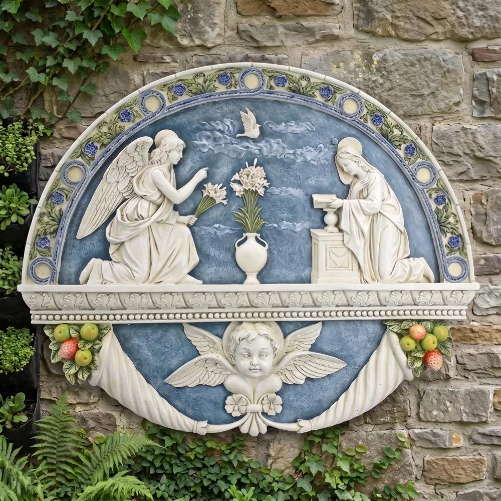The Annunciation to the Virgin Mary by Della Robbia Wall Sculpture