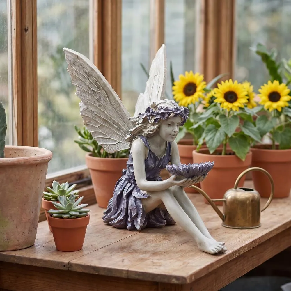 The Sunflower Fairy Bird Feeder Statue