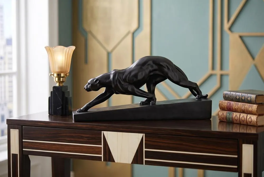 Art Deco Panther on the Prowl Statue