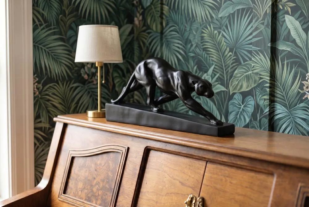 Art Deco Panther on the Prowl Statue