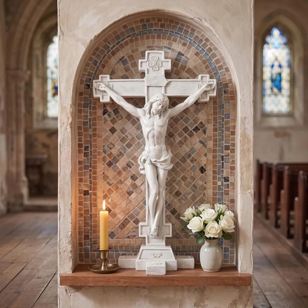 Crucifix: Body of Christ Bonded Marble Resin Statue