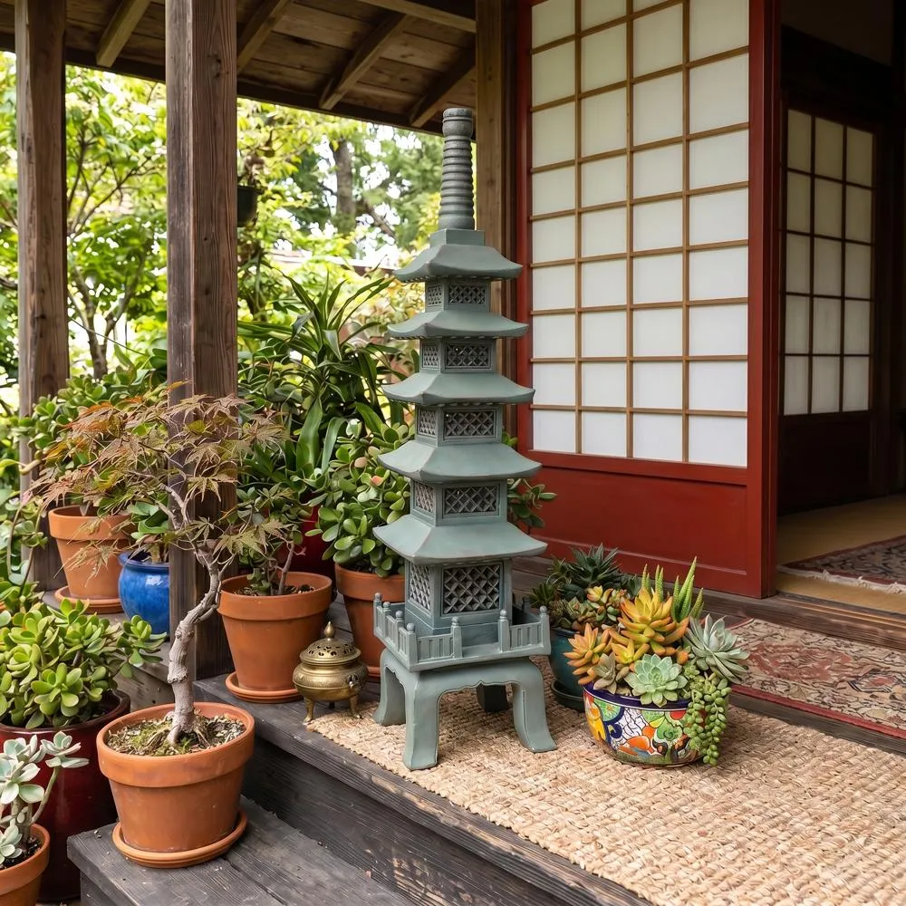 The Nara Temple Asian Garden Pagoda Statue: Large