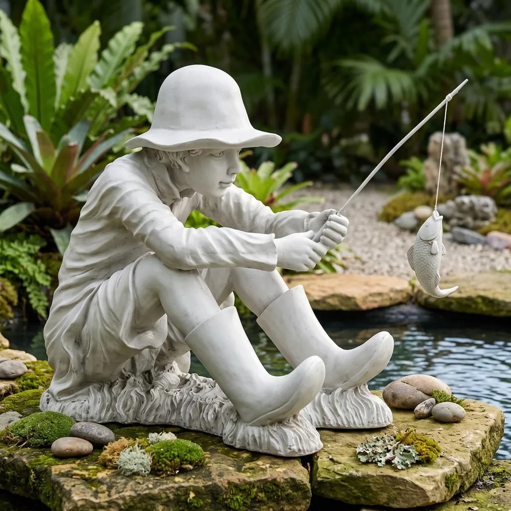 Gone Fishing Fisherman Statue