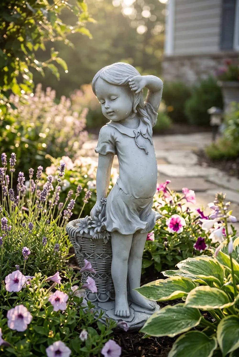 Frances the Flower Girl Garden Planter Statue