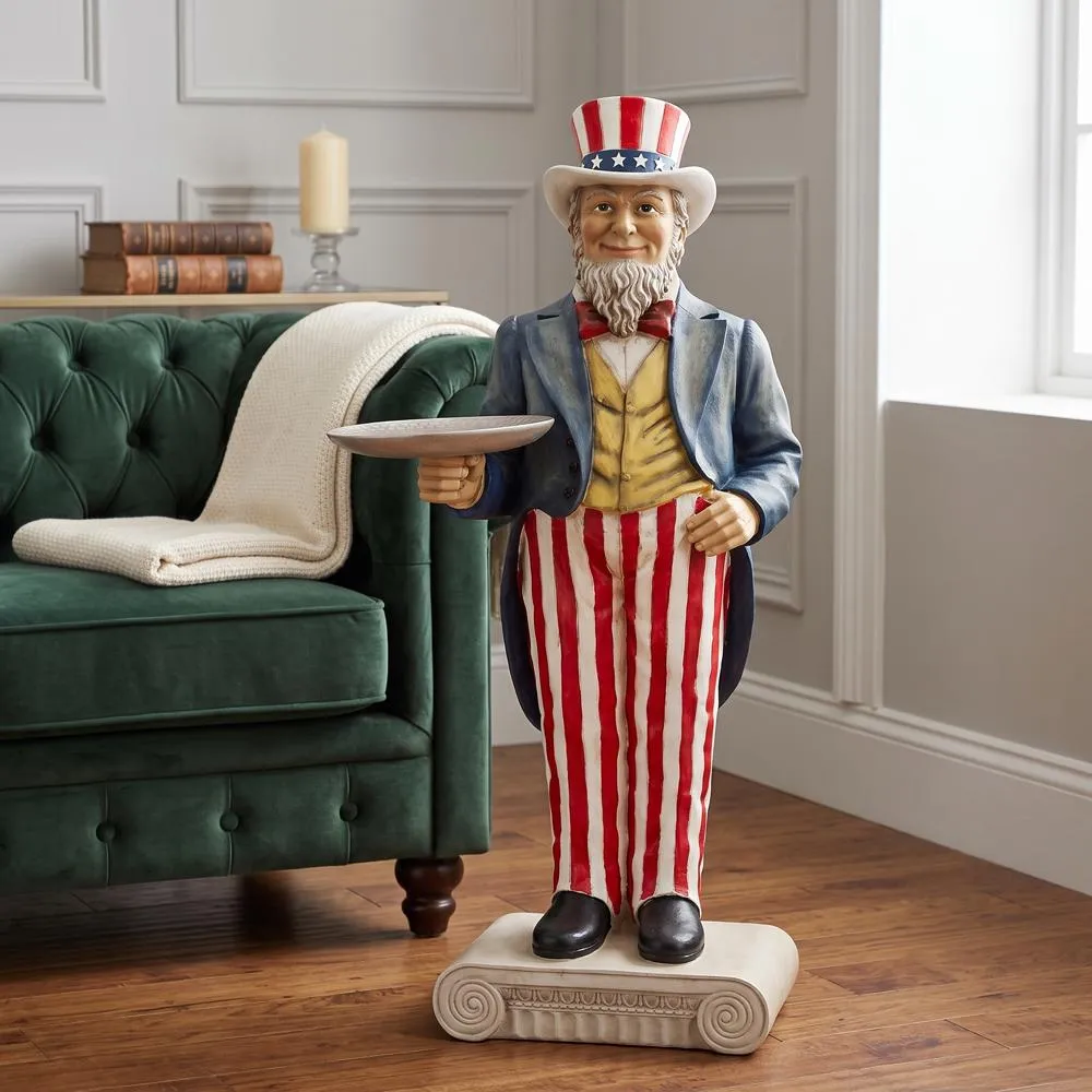 Uncle Sam Yankee Doodle Dandy Butler Sculptural Pedestal Table