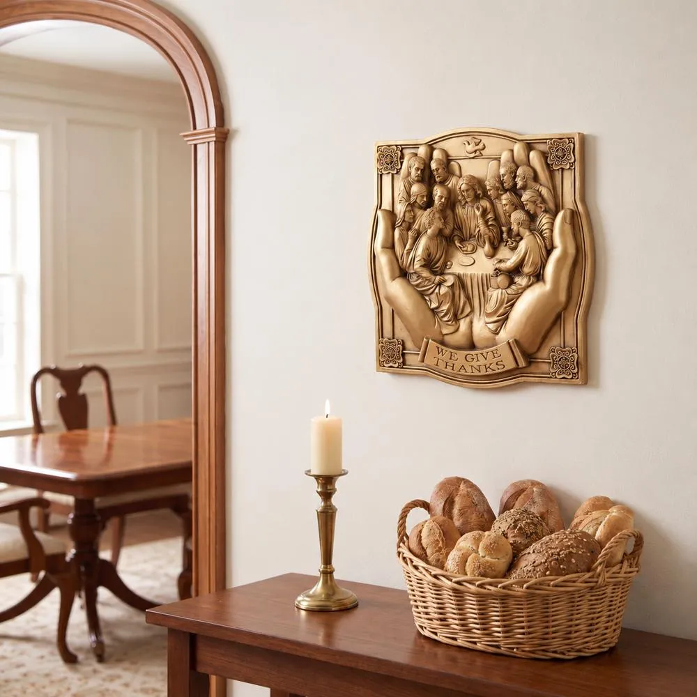 Giving Thanks Lord's Supper Wall Sculpture