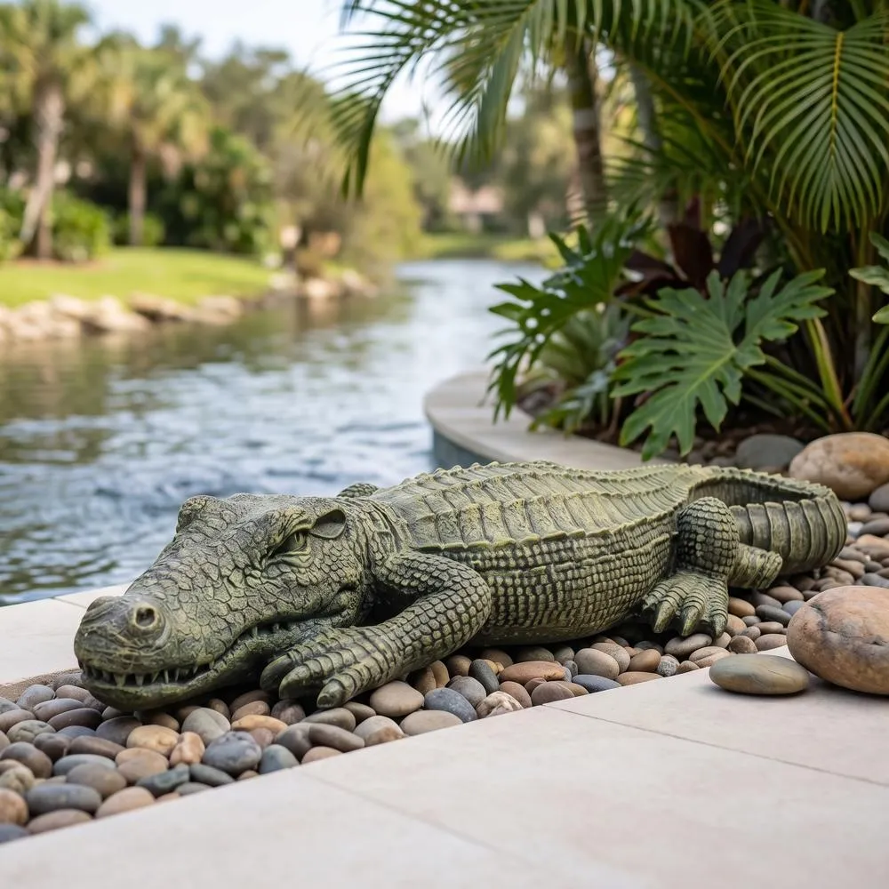 The Swamp Beast Crocodile Garden Statue