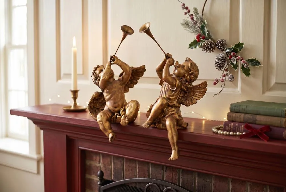 Trumpeting Angels of Saint Peter's Square Statues: Set of Two