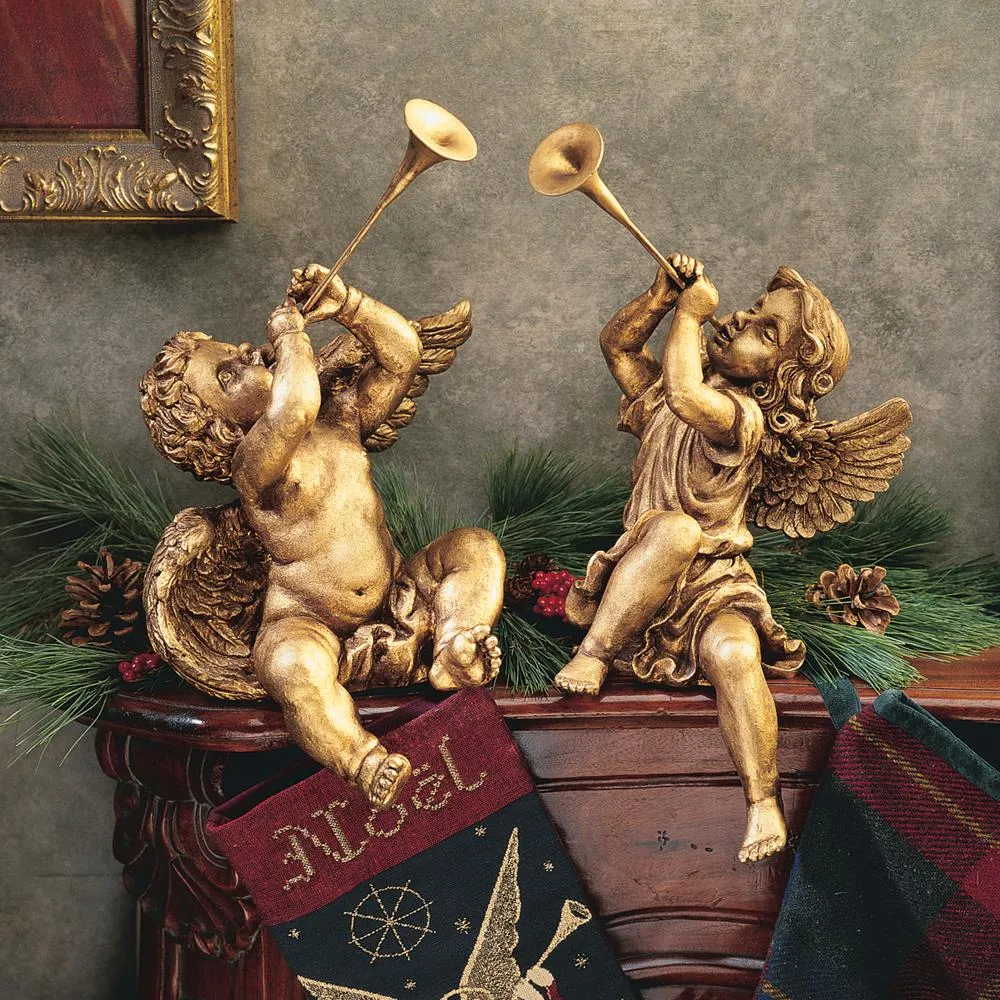 Trumpeting Angels of Saint Peter's Square Statues: Set of Two