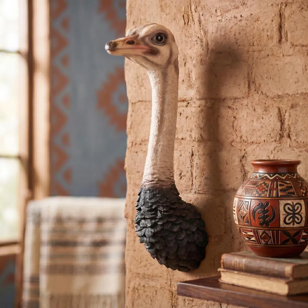 Ostrich Bird Trophy Wall Sculpture
