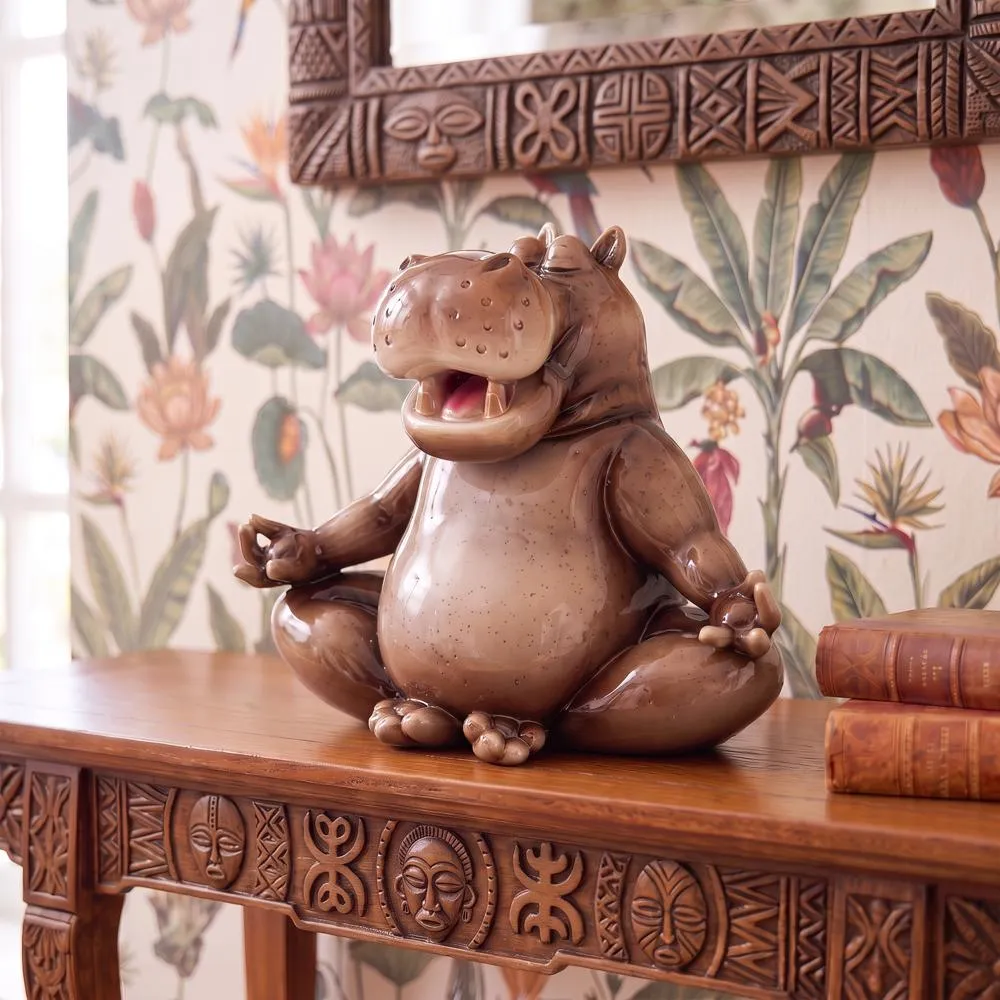 A Ton of Zen Yoga Hippo Garden Statue