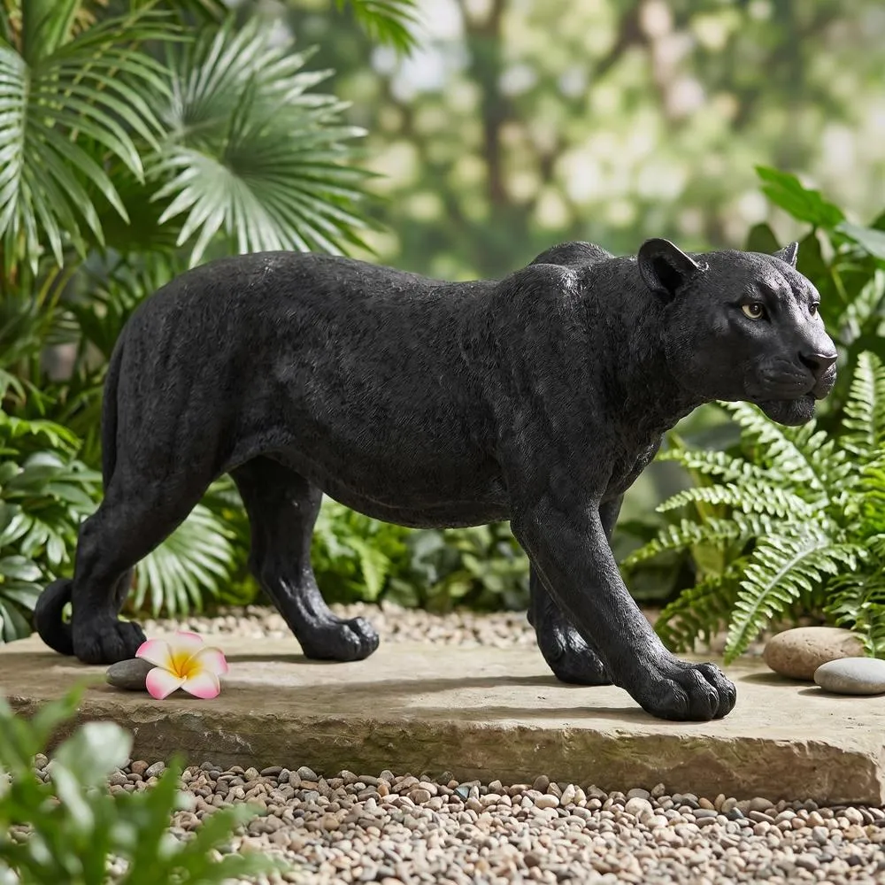 Shadowed Predator Black Panther Statue: Large