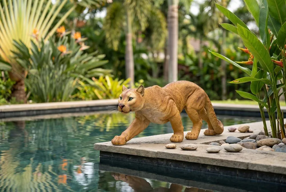 Prowling American Mountain Cougar Statue