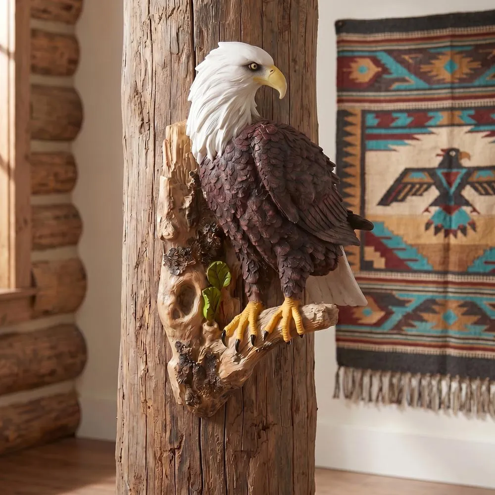 American Bald Eagle Bird of Prey Wall Sculpture