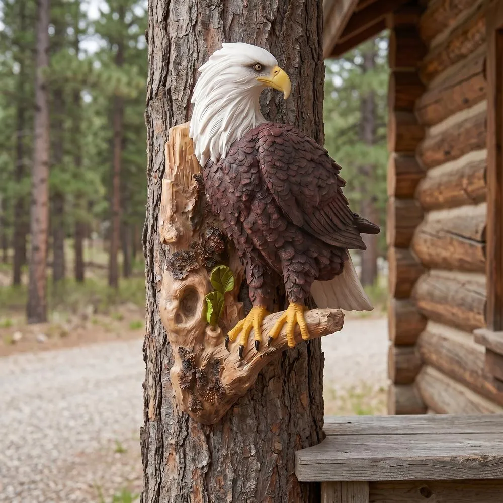 American Bald Eagle Bird of Prey Wall Sculpture
