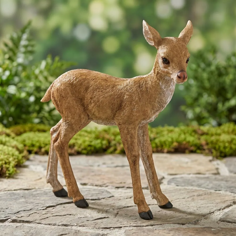 Foraging Fawn Baby Deer Garden Statue