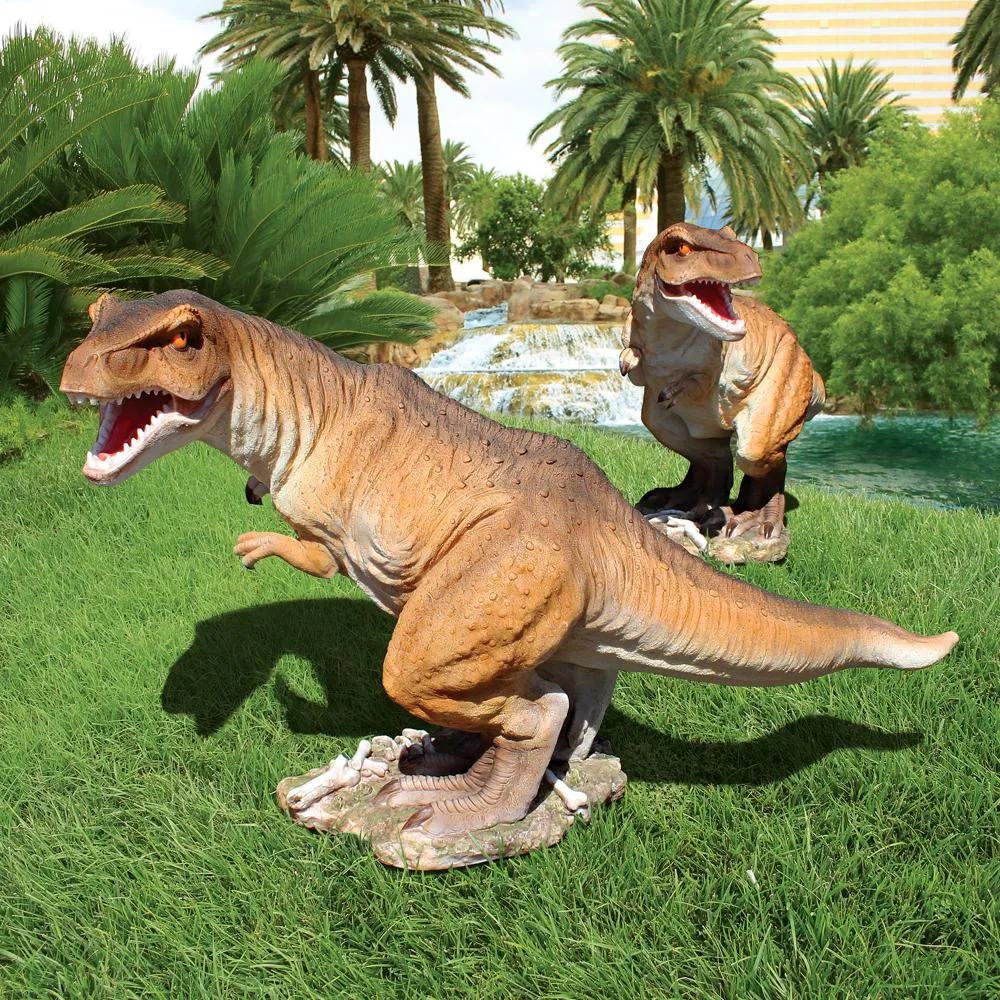 Scaled Jurassic T-Rex Raptor Dinosaur Statue