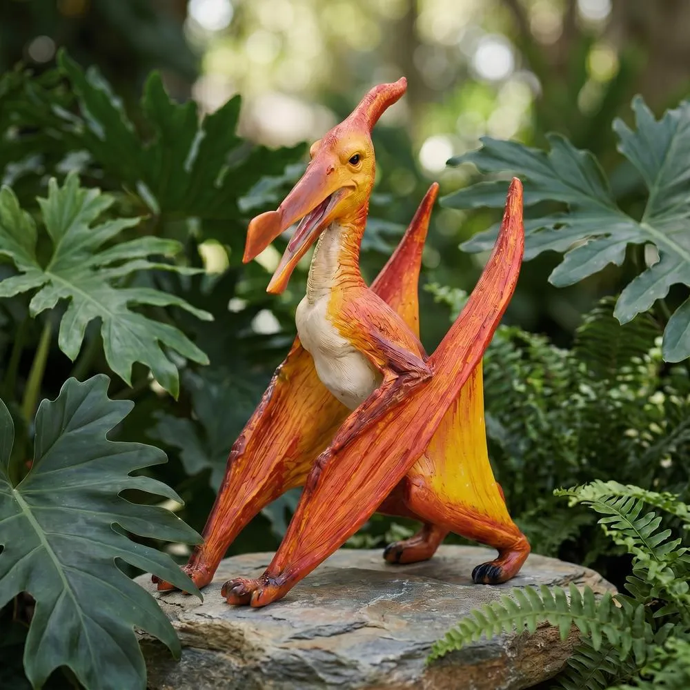 Scaled Jurassic Pterodactyl Dinosaur Statue