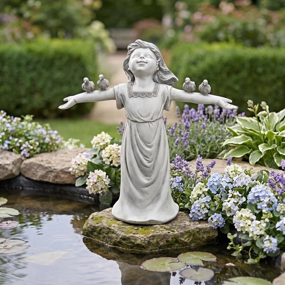 Basking in God's Glory Little Girl Statue: Small