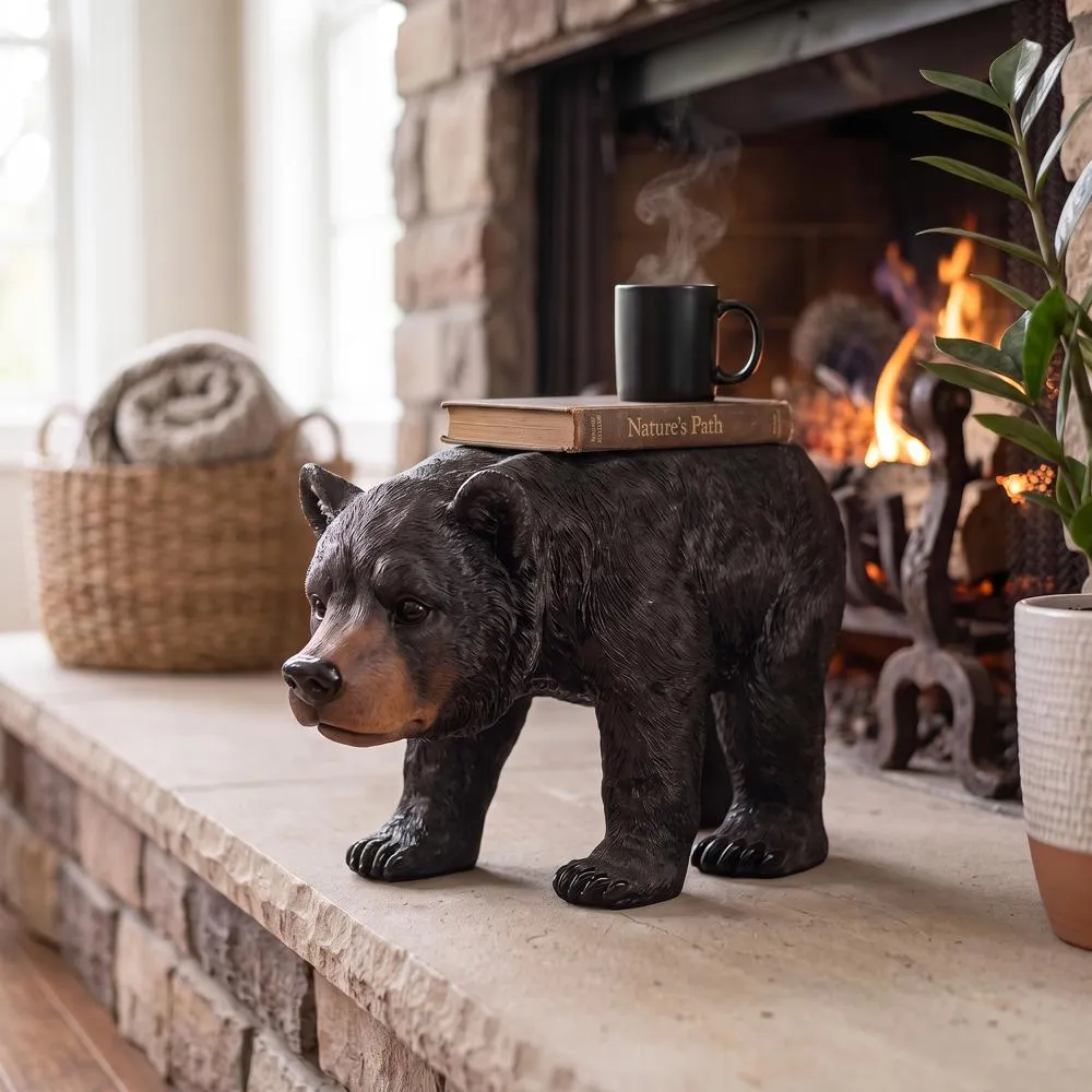 Black Bear Sculptural Stool Table