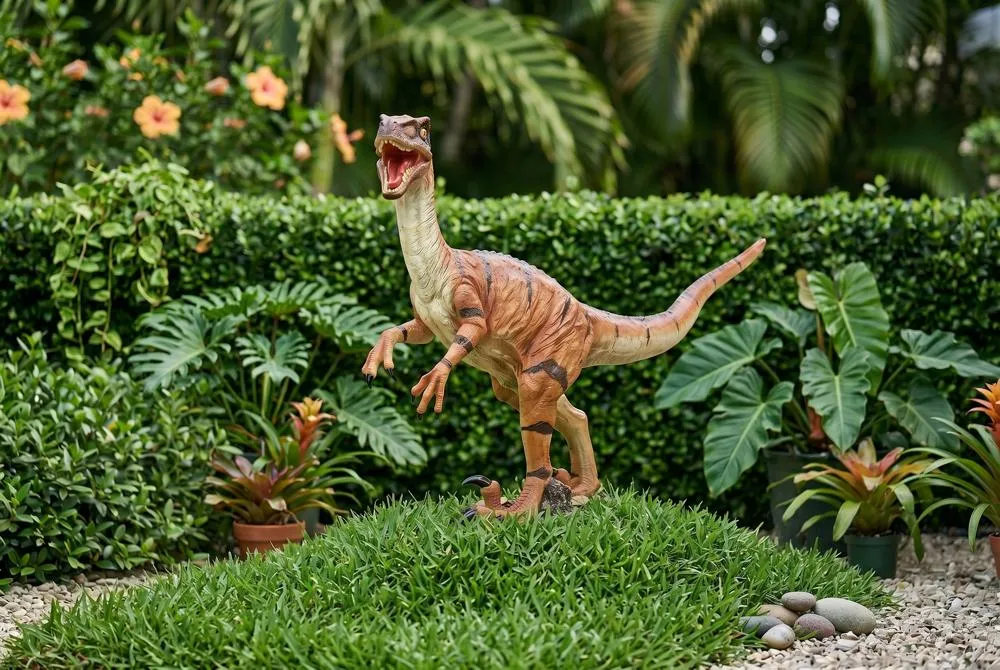 Velociraptor Scaled Dinosaur Statue