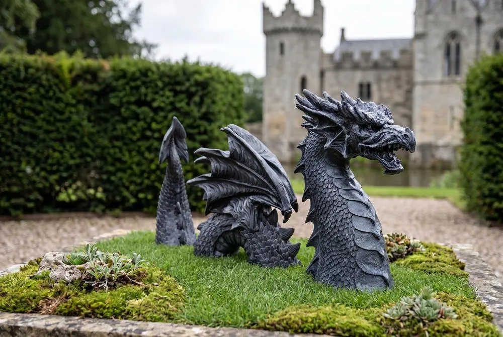 The Dragon of Falkenberg Castle Moat Lawn Statue
