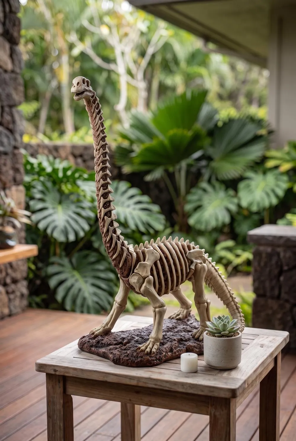 Bad to the Bone, Jurassic Brachiosaurus Dinosaur Statue