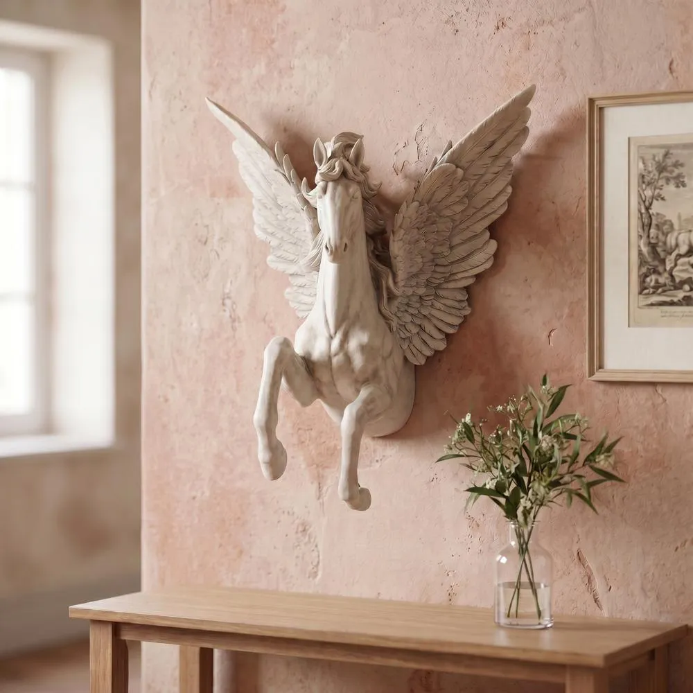 Divine Pegasus Winged Stallion Wall Sculpture