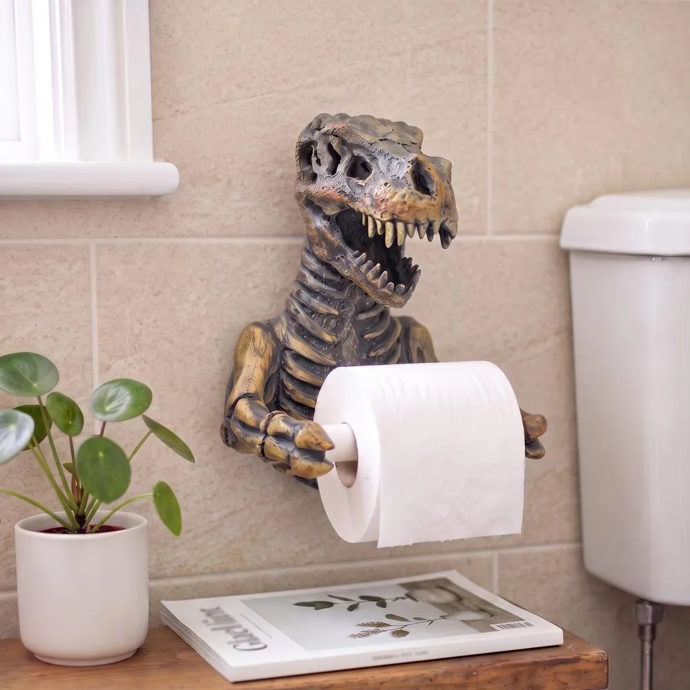 T. Rex Dinosaur Skeleton Bathroom Toilet Paper Holder