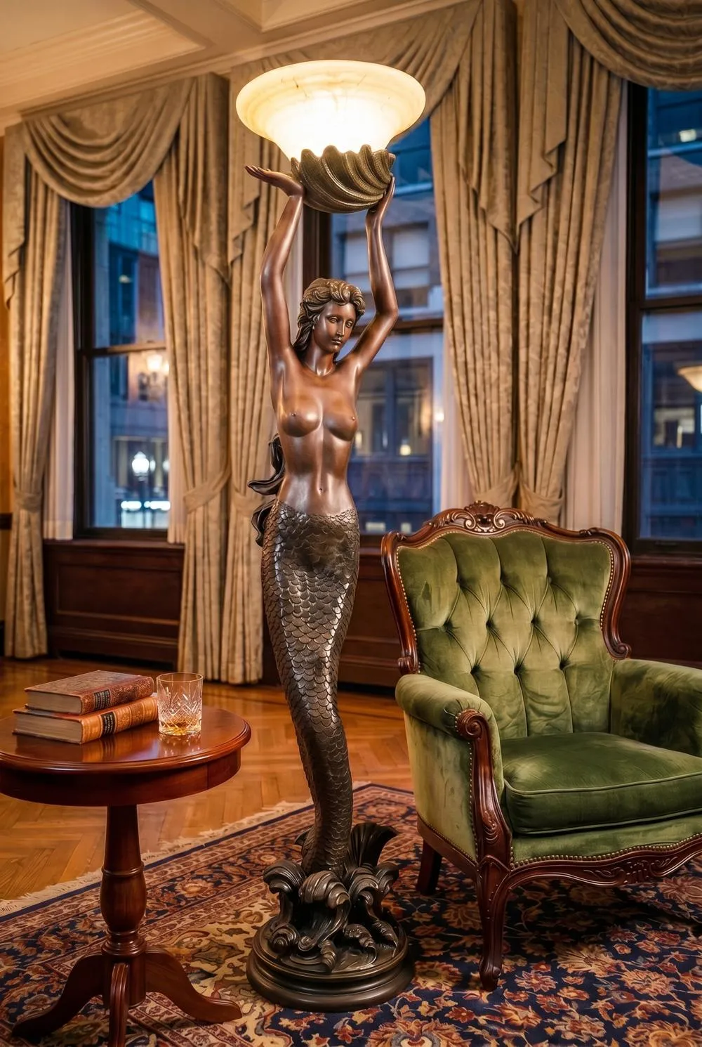 The Goddess Offering Mermaid Sculptural Floor Lamp