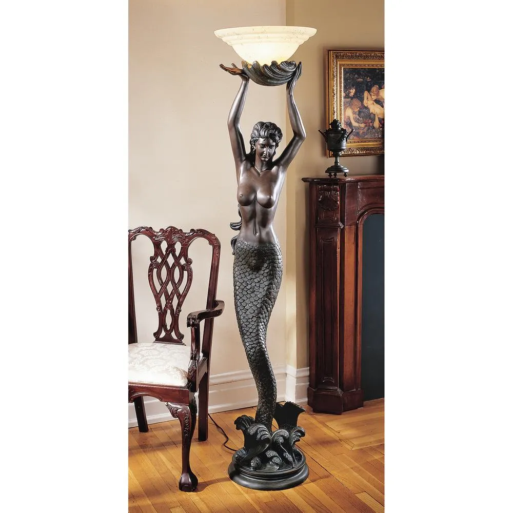 The Goddess Offering Mermaid Sculptural Floor Lamp