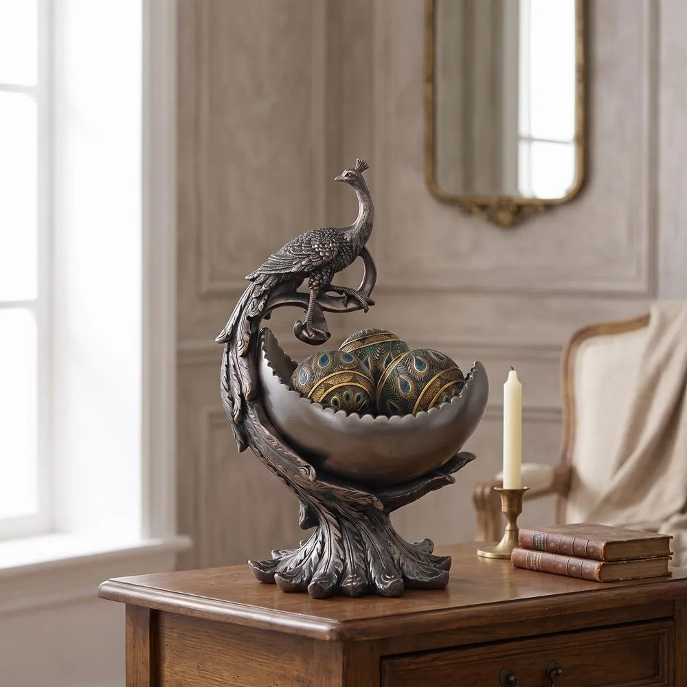 Peacock's Bounty Centerpiece Sculptural Bowl