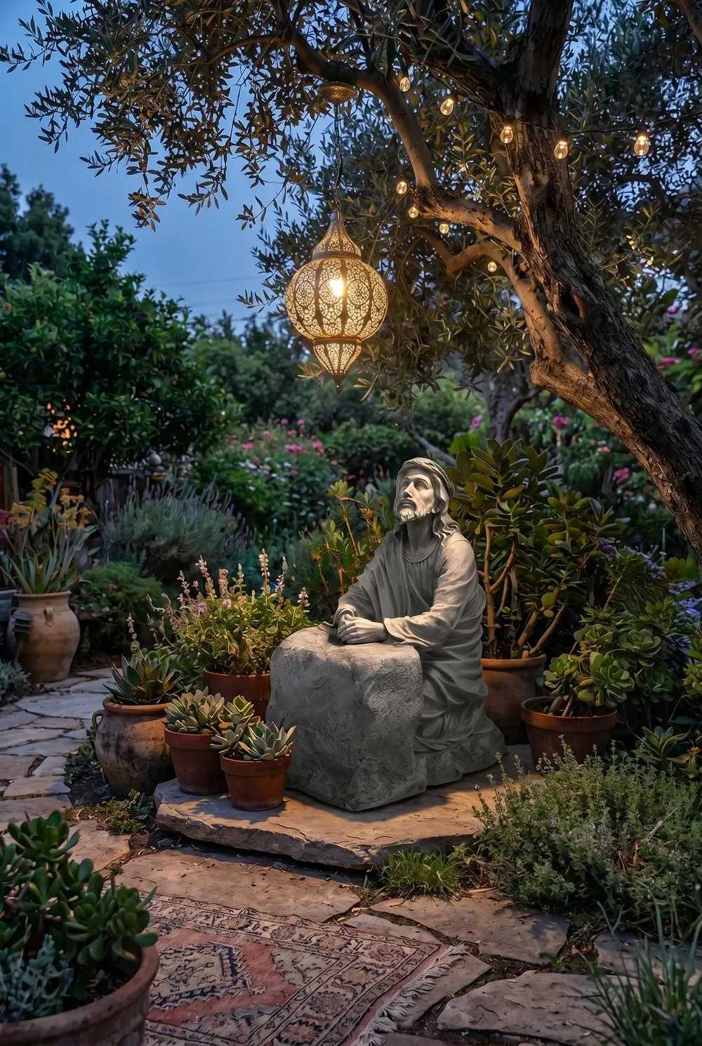Jesus in the Garden of Gethsemane Statue