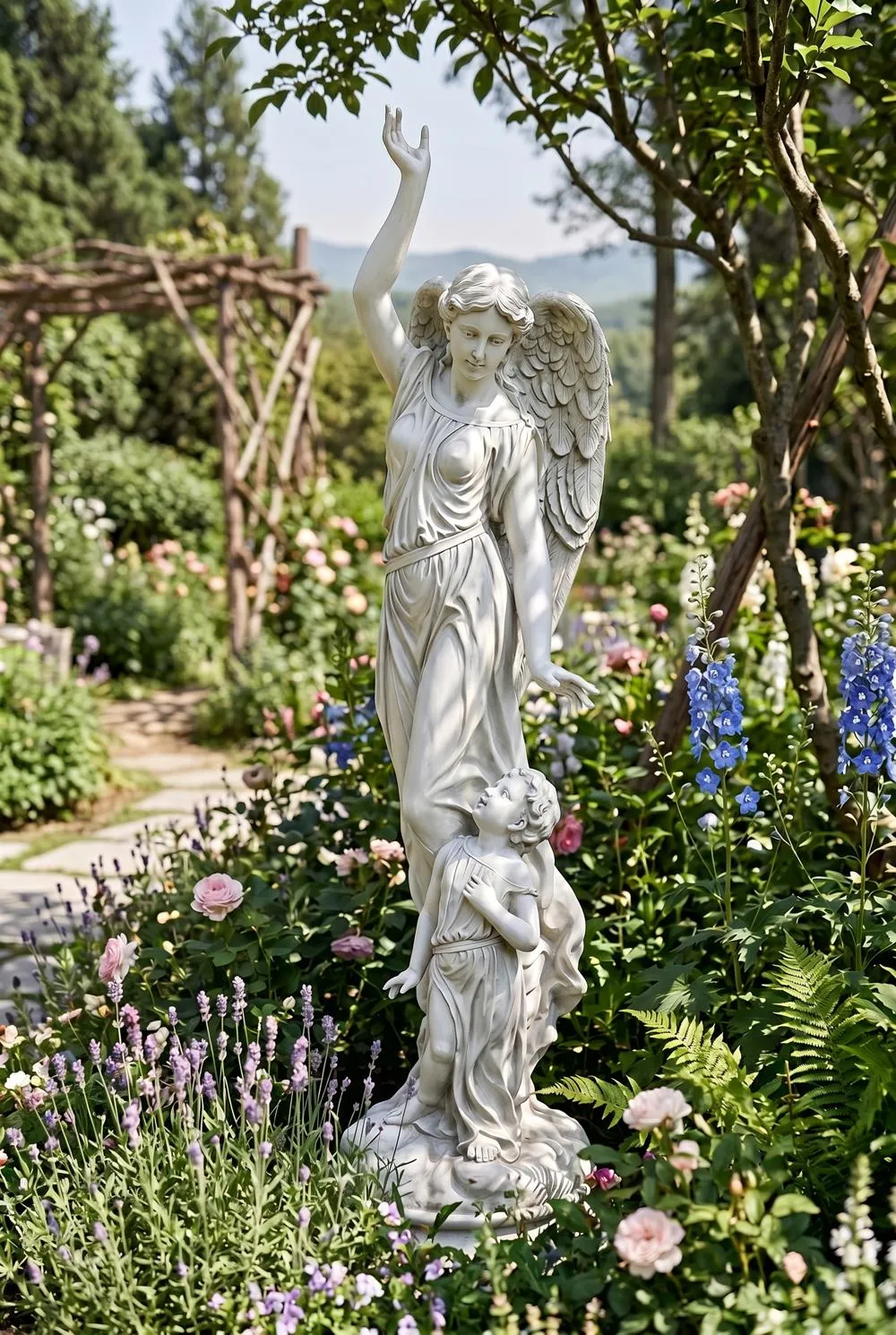 Queen of Angels, Guardian of Children Statue