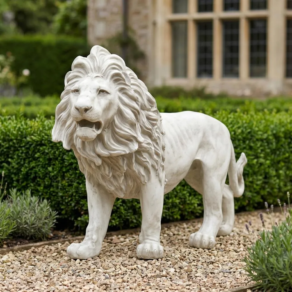 Regal Lion Sentinel of Grisham Manor Statue: Right Foot Forward