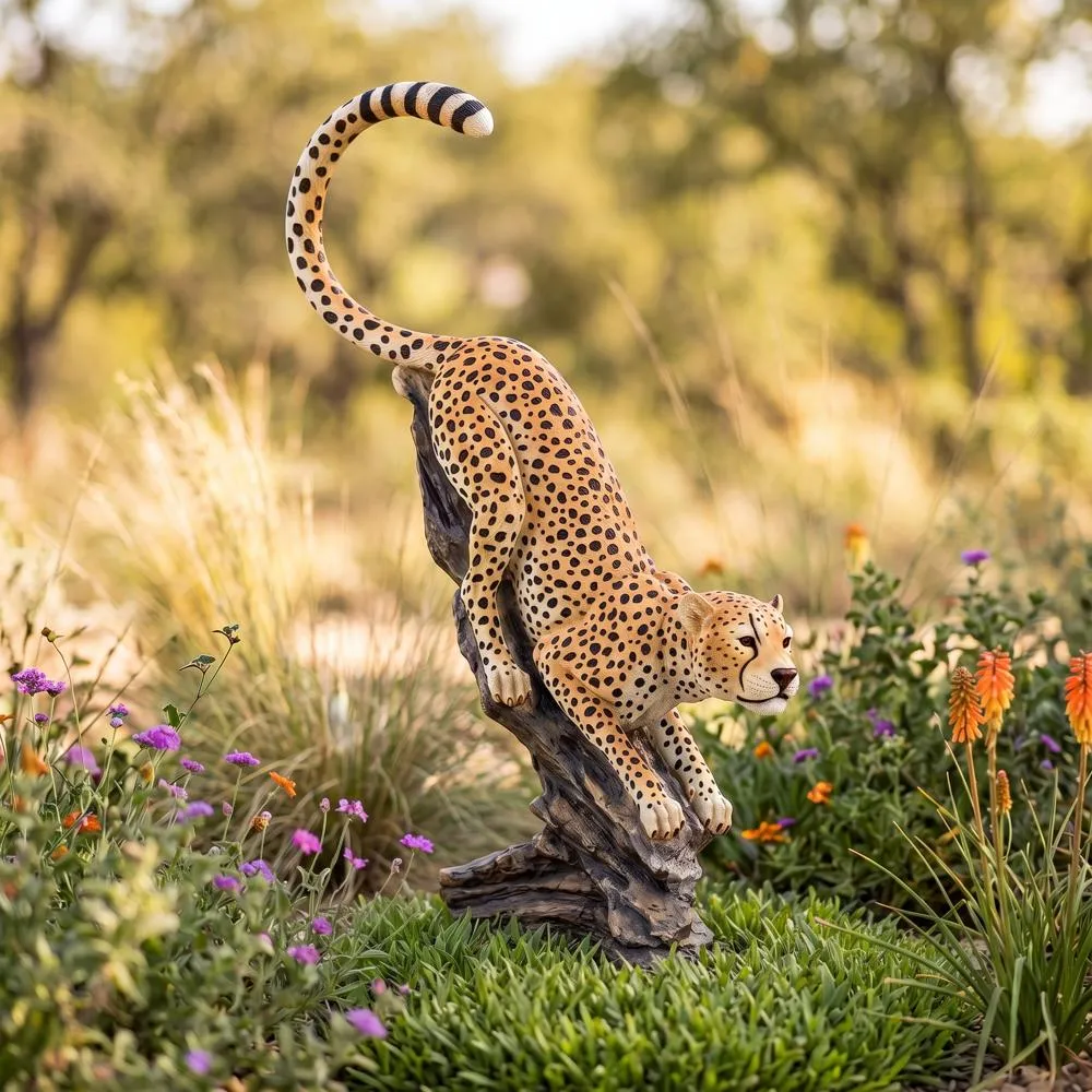Stalking the Savannah Cheetah Statue