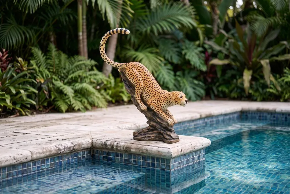 Stalking the Savannah Cheetah Statue
