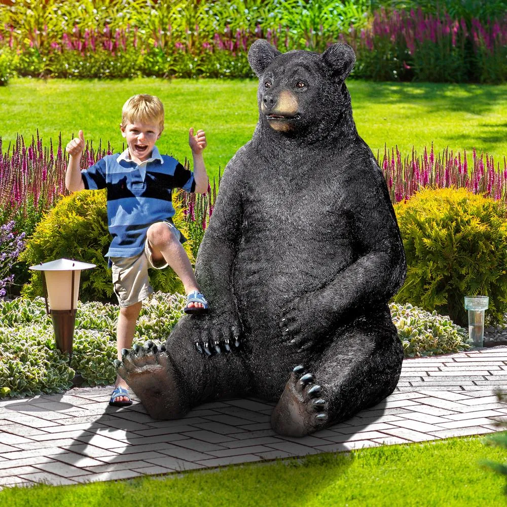 Bear-Zerk Giant Sitting Black Bear Statue