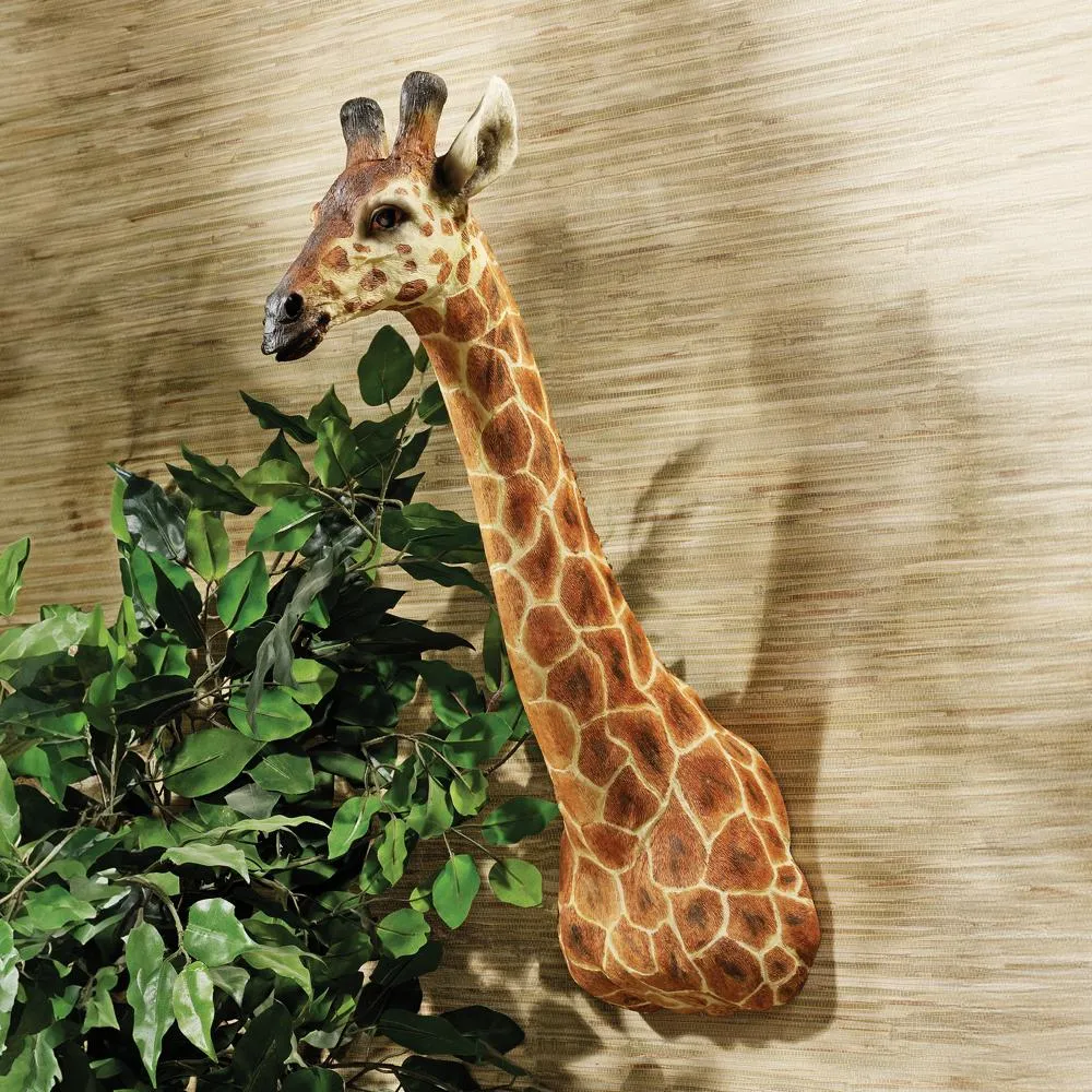 African Giraffe Trophy Wall Sculpture
