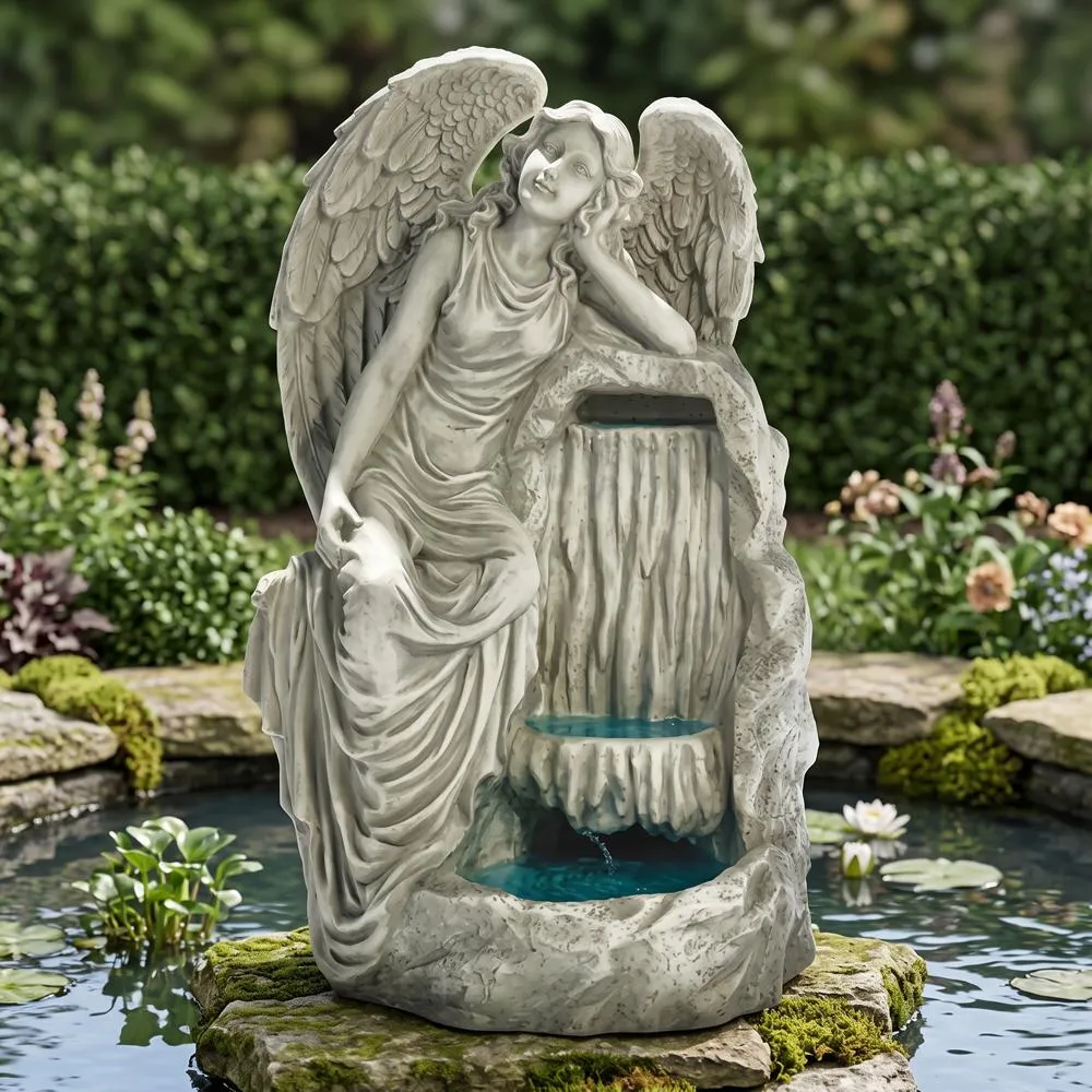 Resting Grace Angel Garden Fountain