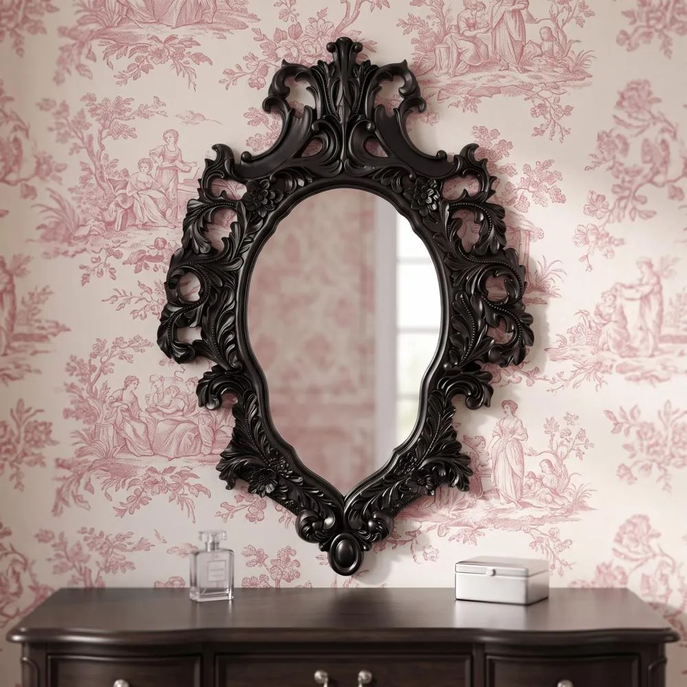 Madame Antoinette Ebony Black Salon Mirror