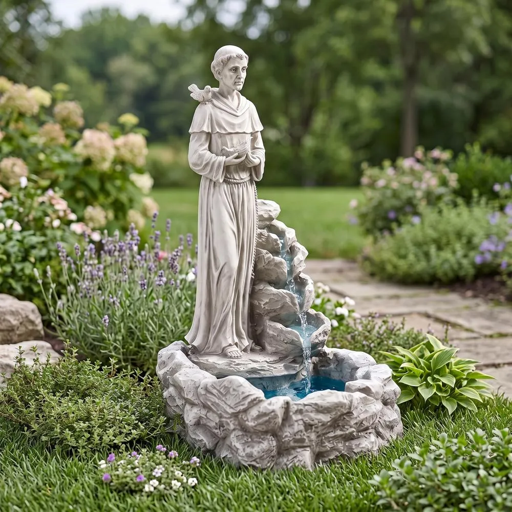 Nature's Blessed Prayer Saint Francis Sculptural Fountain