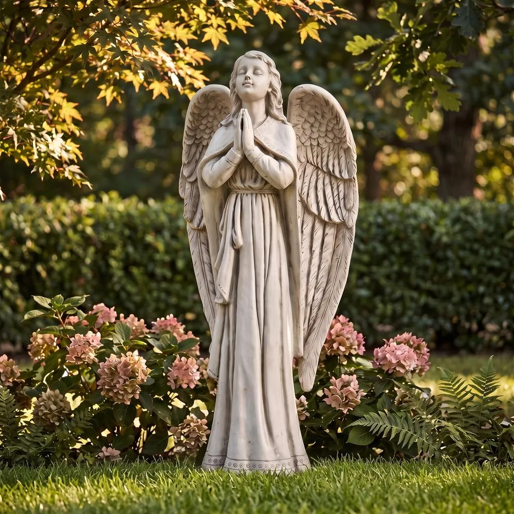 Divine Guidance: Praying Angel Garden Statue: Large