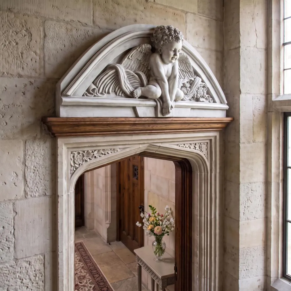 Cherubs Grande Welcome Sculptural Wall Pediment