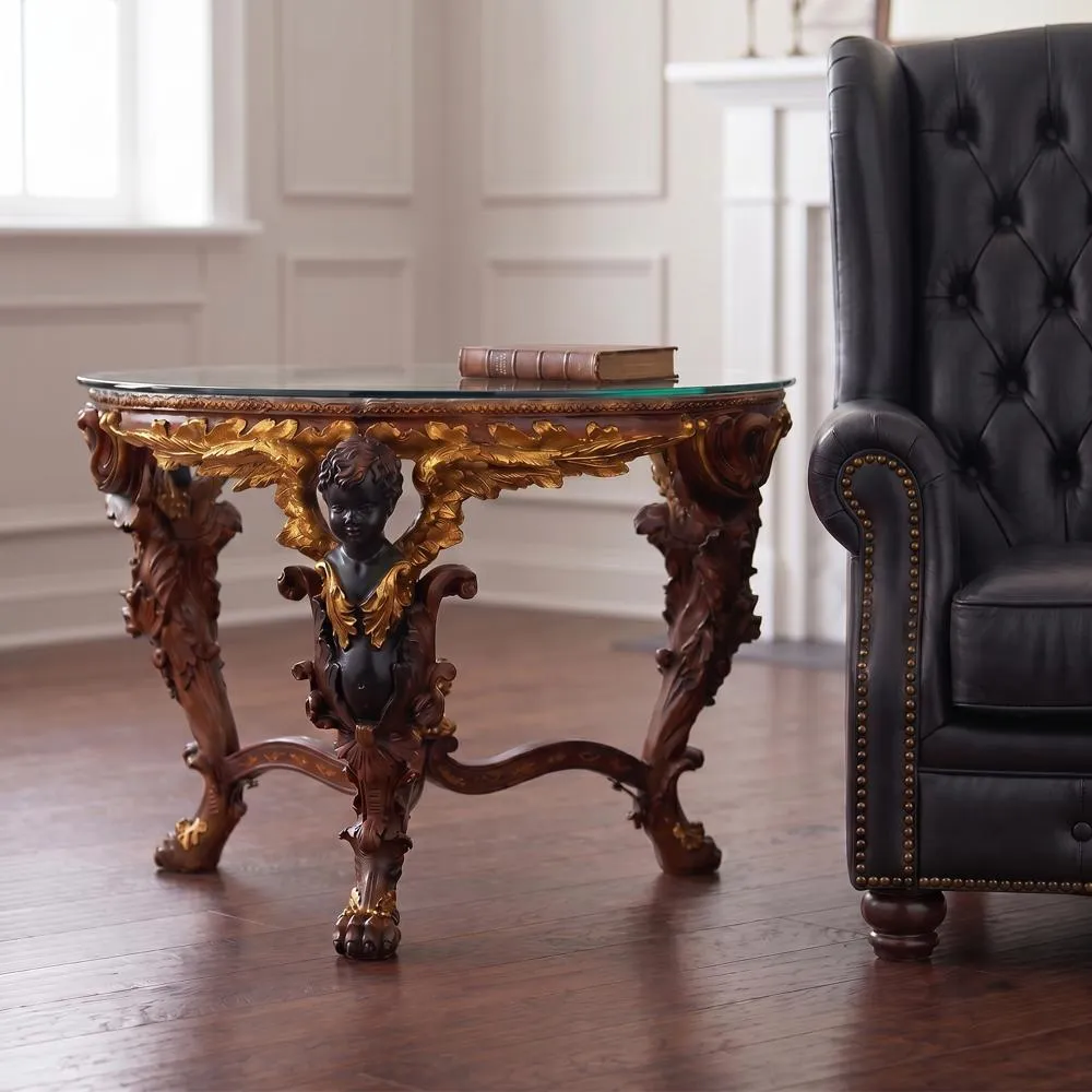Louis XIV Glass-Topped Cocktail Table