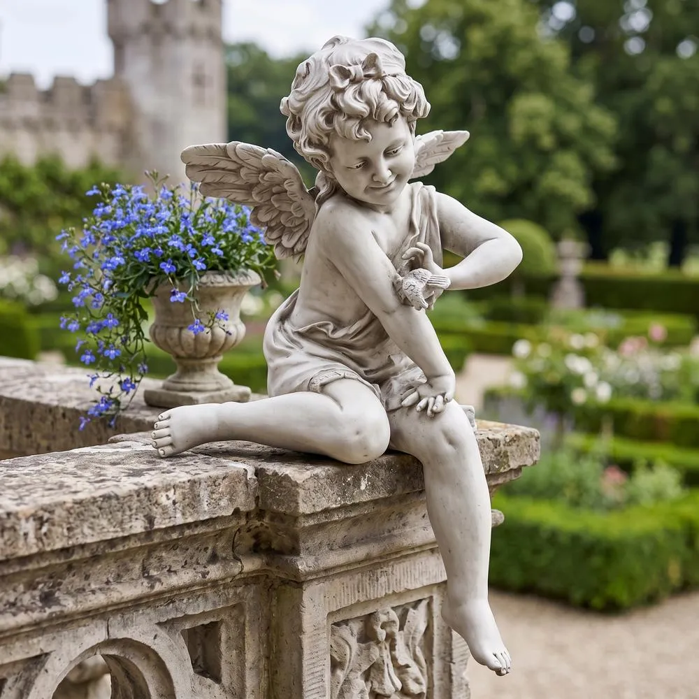 Peaceful Presence Angel Sitter Garden Statue