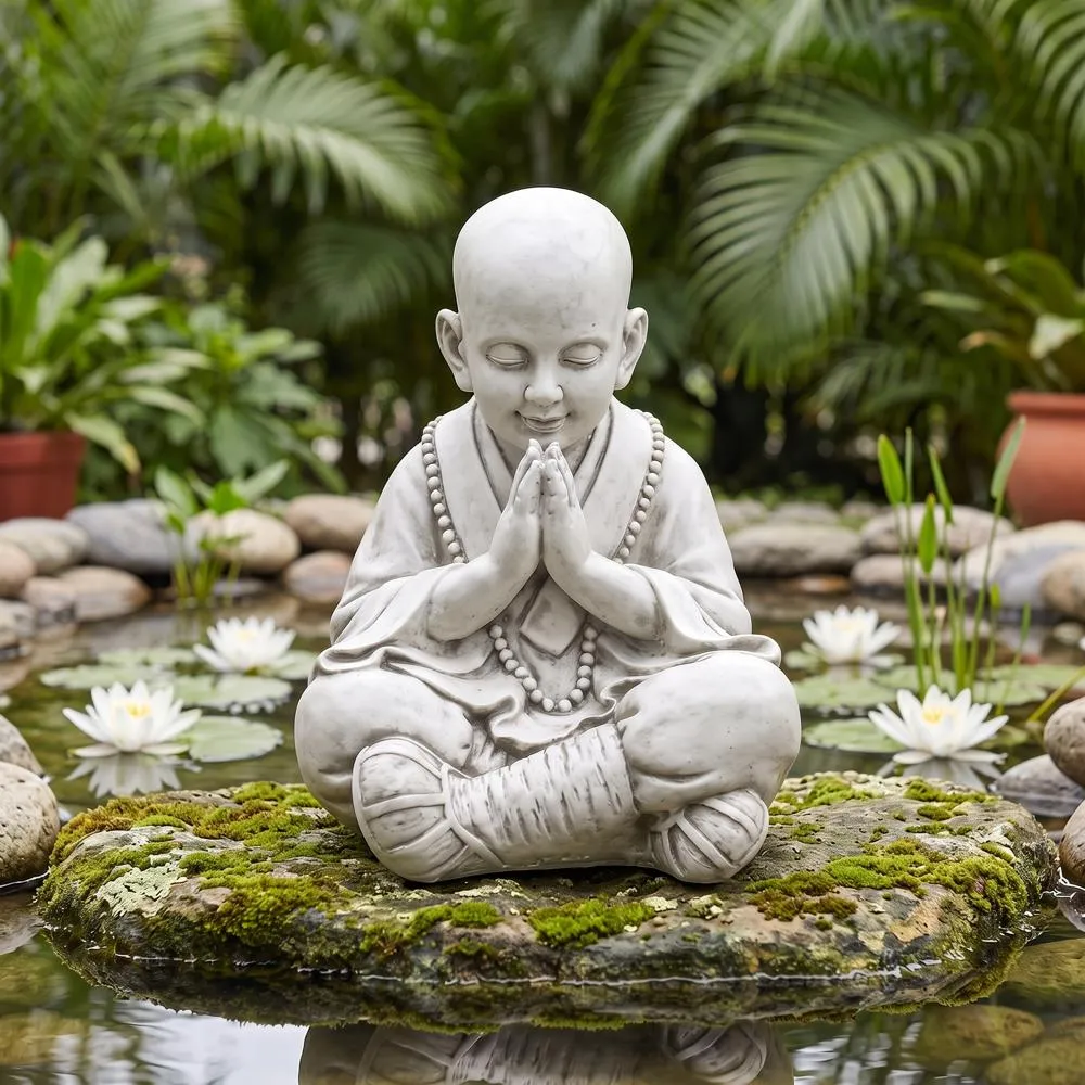 Praying Baby Buddha Asian Garden Statue