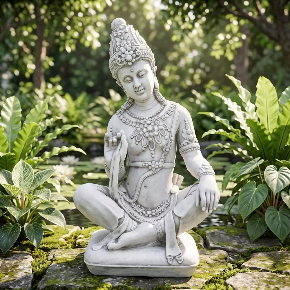 Sitting Thai Teppanom Beautiful Being Statue