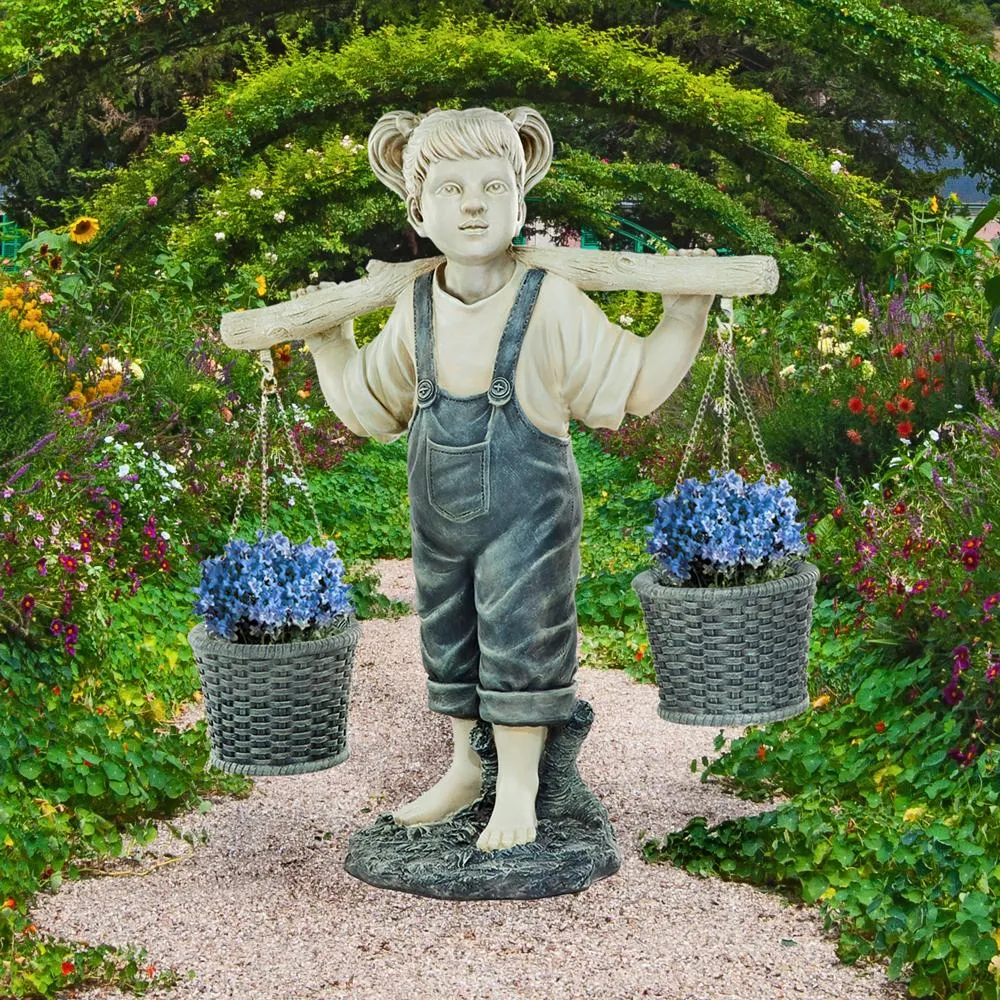 Flowers for Felicity Little Girl Garden Statue: Large